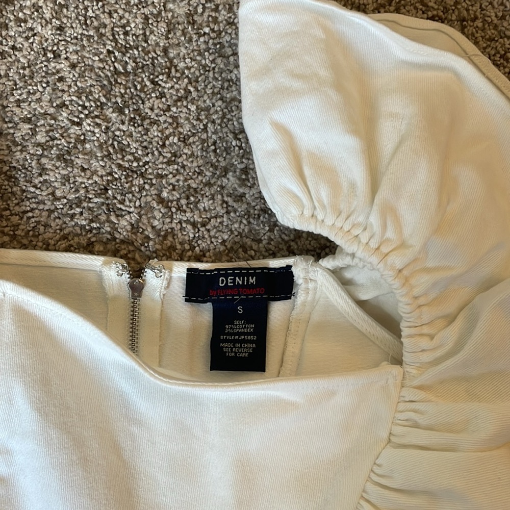 White Ruffled Romper - Picture 2 of 3